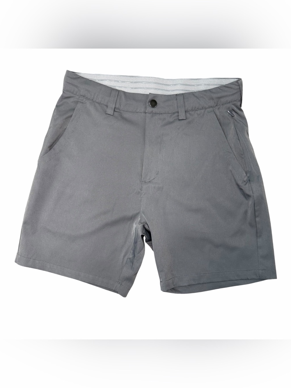 Mens Size 30 Gray Performance Golf Shorts Stretch Drawstring Waist Quick Dry
